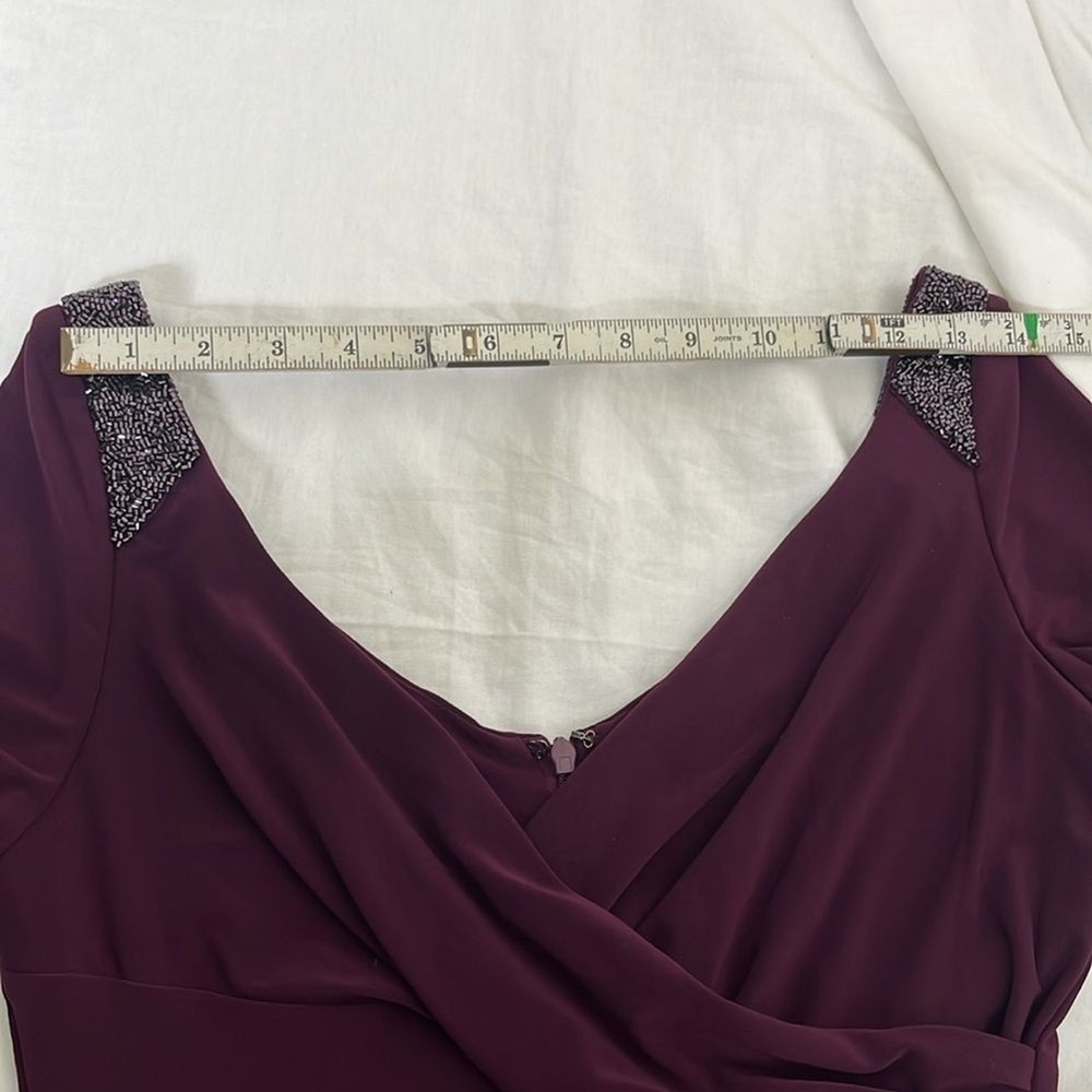 Lauren Ralph Lauren Bell-Sleeve Stretch Jersey Gown Beaded size 4 Wedding New - Picture 9 of 13